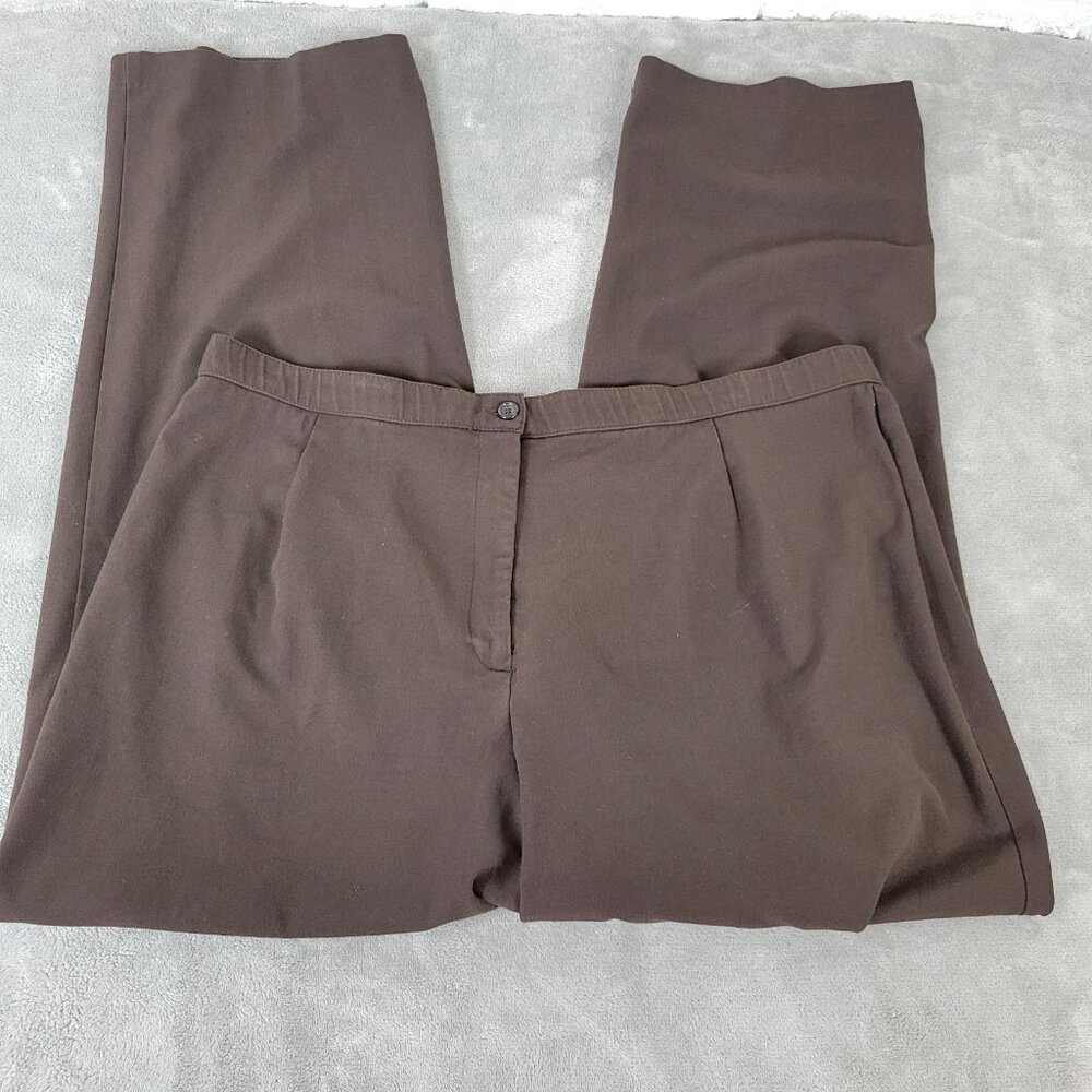 Dress Barn Pants Size 20 Plus 38 Brown Straight Leg Career Dress Stretch BRO18E